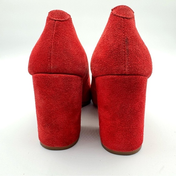 L’INTERVALLE RED LEATHER SHOES BLOCK  HEELS POINTED TOE HEEL SIZE 3& - Picture 6 of 16